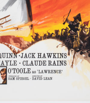 Lawrence of Arabia 1962 Pre-Oscars UK Quad Film Movie Poster, Georges Kerfyser - detail