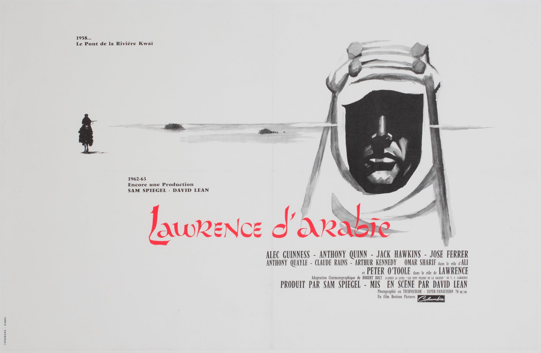 Lawrence of Arabia 1963 French Petite Film Movie Poster, Georges Kerfyser
