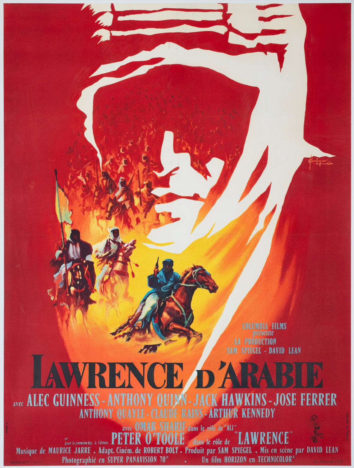 Lawrence of Arabia 1962 French Grande Style B Film Poster Georges Kerfyser