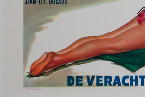 Le Mepris 1963 Belgian Film Movie Poster - detail
