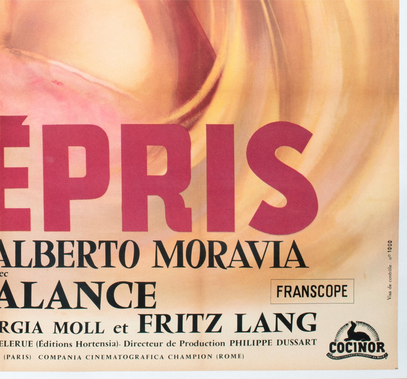 Le Mepris 1963 French Grande Film Poster Georges Allard - detail