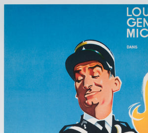 Le gendarme de Saint-Tropez R1966 French Moyenne Film Movie Poster, Clement Hurel - detail