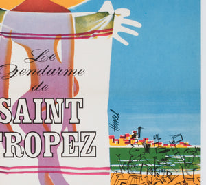 Le gendarme de Saint-Tropez R1966 French Moyenne Film Movie Poster, Clement Hurel - detail