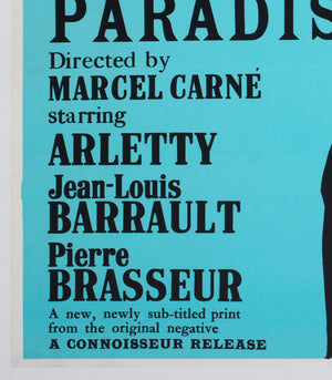 Les Enfants Du Paradis 1970s Academy Cinema UK Quad Film Movie Poster, Peter Strausfeld - detail