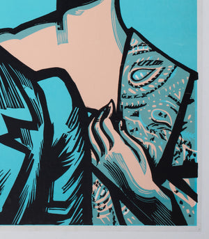 Les Enfants Du Paradis 1970s Academy Cinema UK Quad Film Movie Poster, Peter Strausfeld - detail