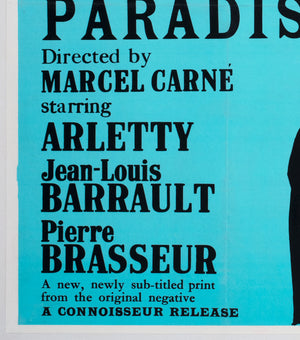 Les Enfants Du Paradis 1970s Academy Cinema UK Quad Film Movie Poster, Peter Strausfeld - detail
