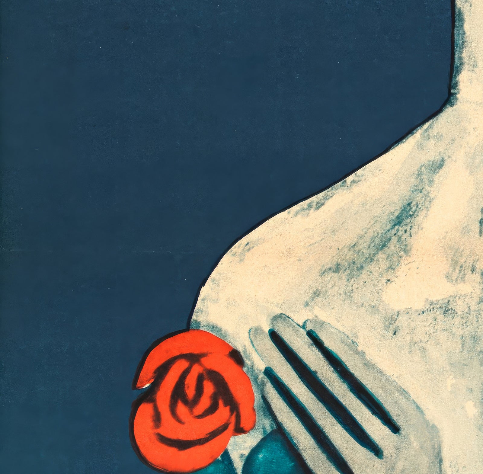 Les Enfants du Paradis 1955 Polish Blue Style A1 Film Poster Julian Palka - detail