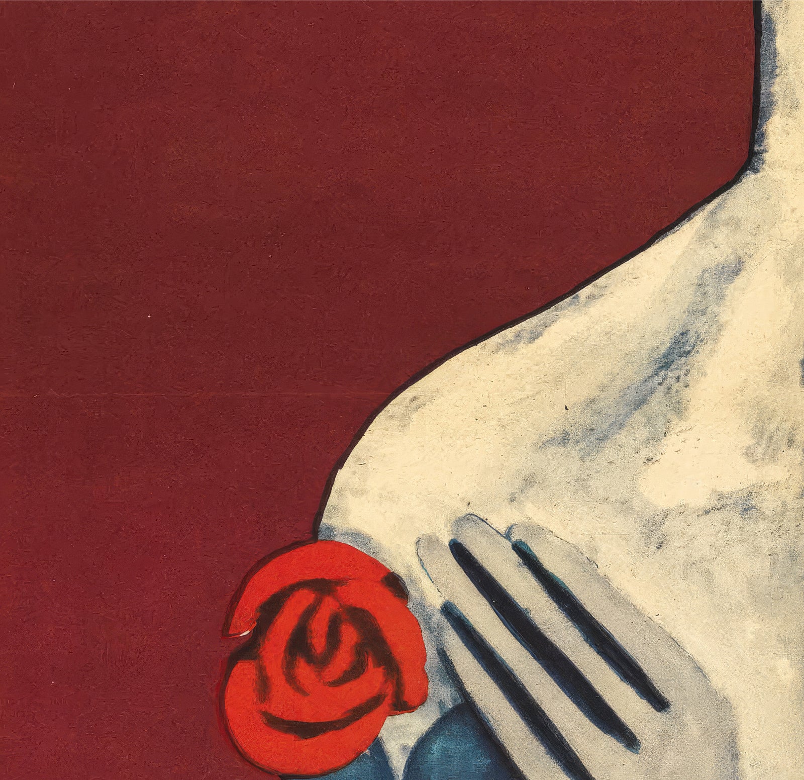 Les Enfants du Paradis 1955 Polish Red Style A1 Film Poster Julian Palka - detail
