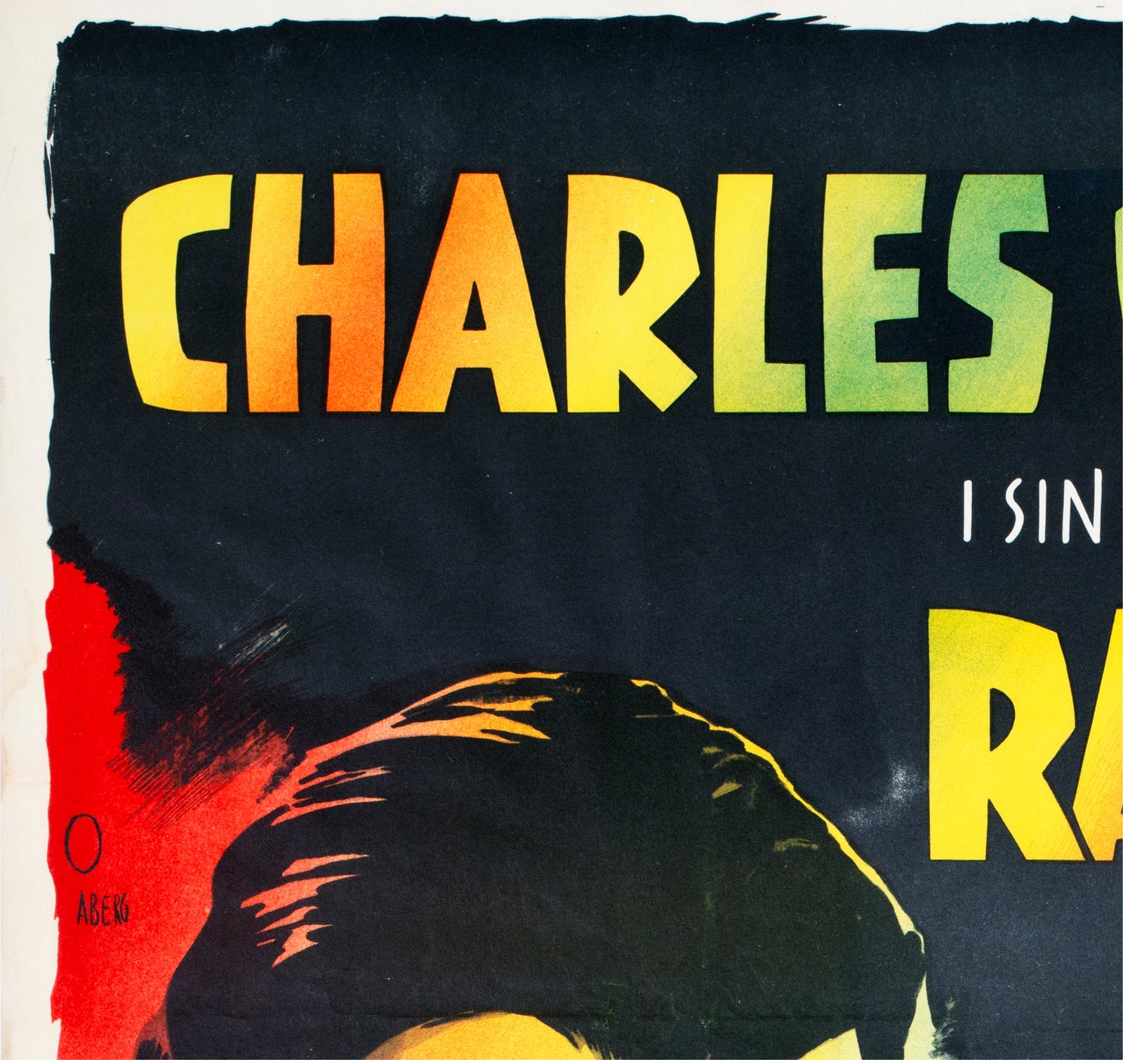 Limelight 1952 Swedish Film Poster Gösta Åberg - detail