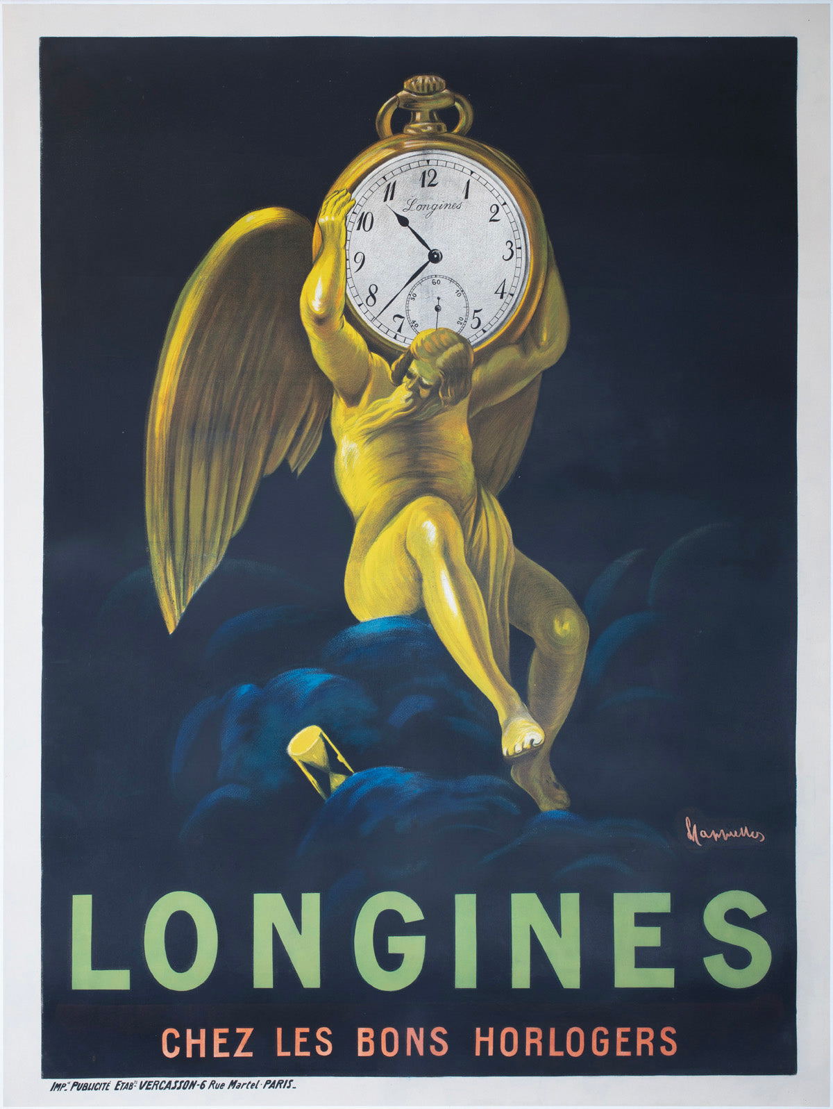 Longines c1911 French Grande Advertising Poster Leonetto Cappiello
