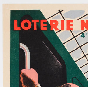 Loterie Nationale Week End 1939 SNCF Frenc Railway Lottery Poster  Edgar Derouet and Charles Lesacq - detail