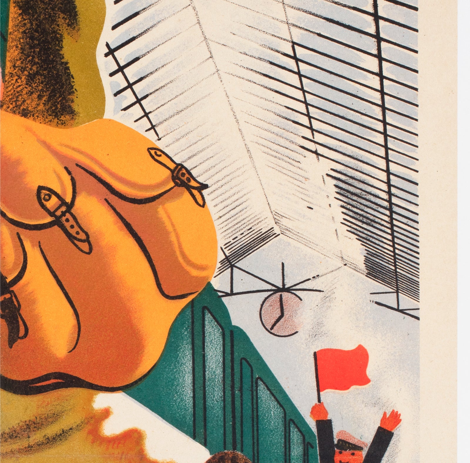 Loterie Nationale Week End 1939 SNCF Frenc Railway Lottery Poster Edgar Derouet and Charles Lesacq - detail