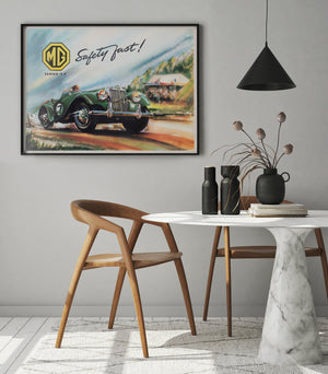 MG Series T.F. Safety First 1953 British Poster, J. Pelling