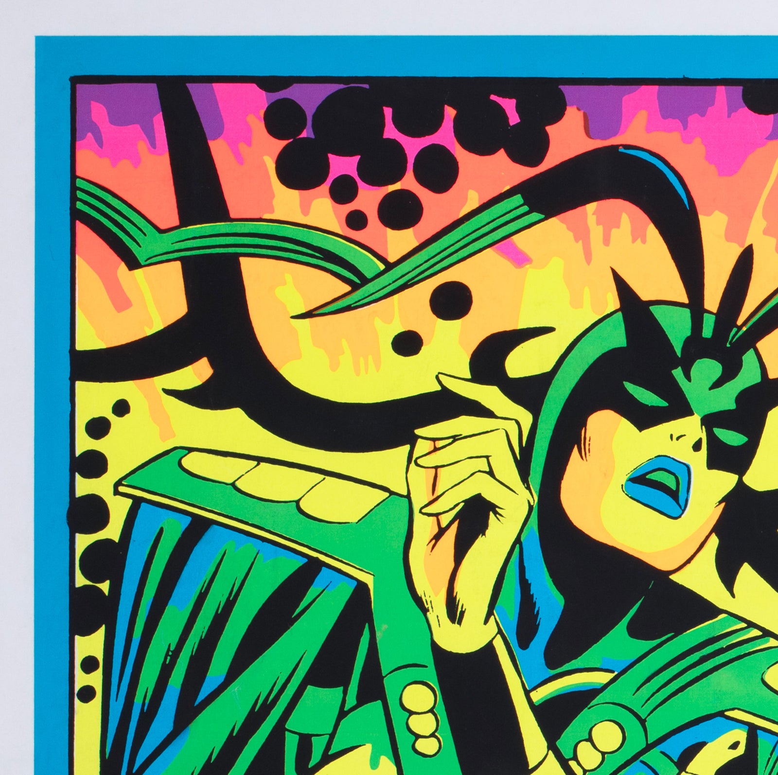 Marvel 1971 Blacklight No4010 Odin and Hela Poster Jack Kirby - detail