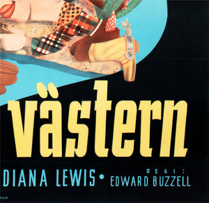 Marx Brothers Go West 1945 Swedish Film Poster - detail