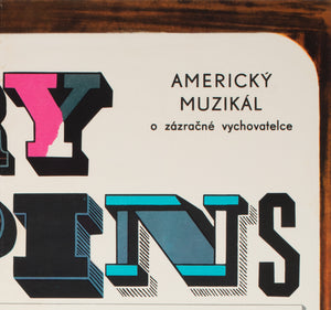 Mary Poppins 1969 Czech A1 Film Movie Poster, Eva Galova - detail