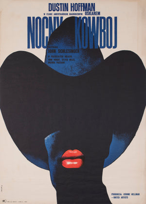 Midnight Cowboy 1973 Polish A1 Film Movie Poster, Waldemar Swierzy