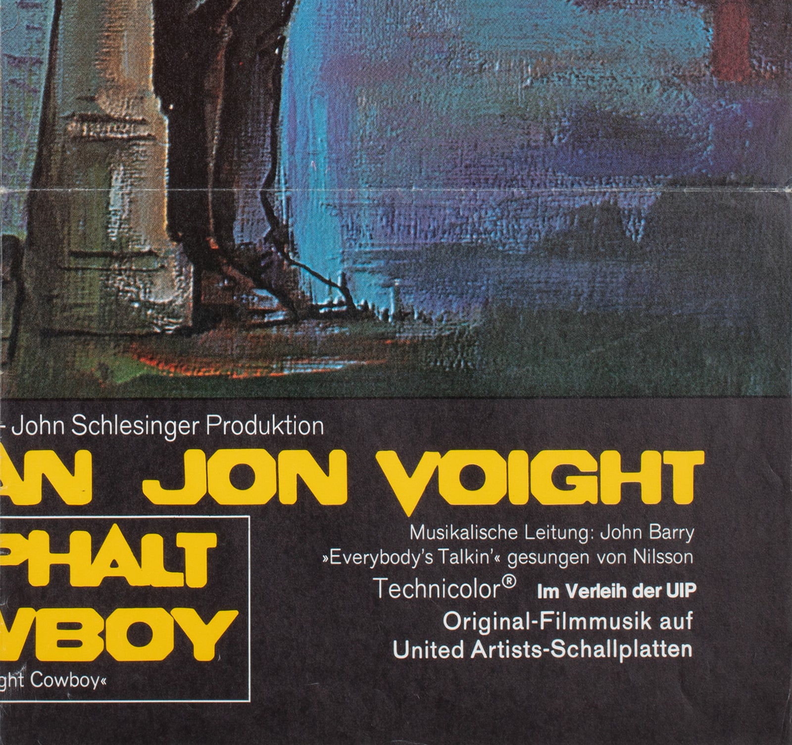 Midnight Cowboy R1982 German A1 Film Movie Poster - detail