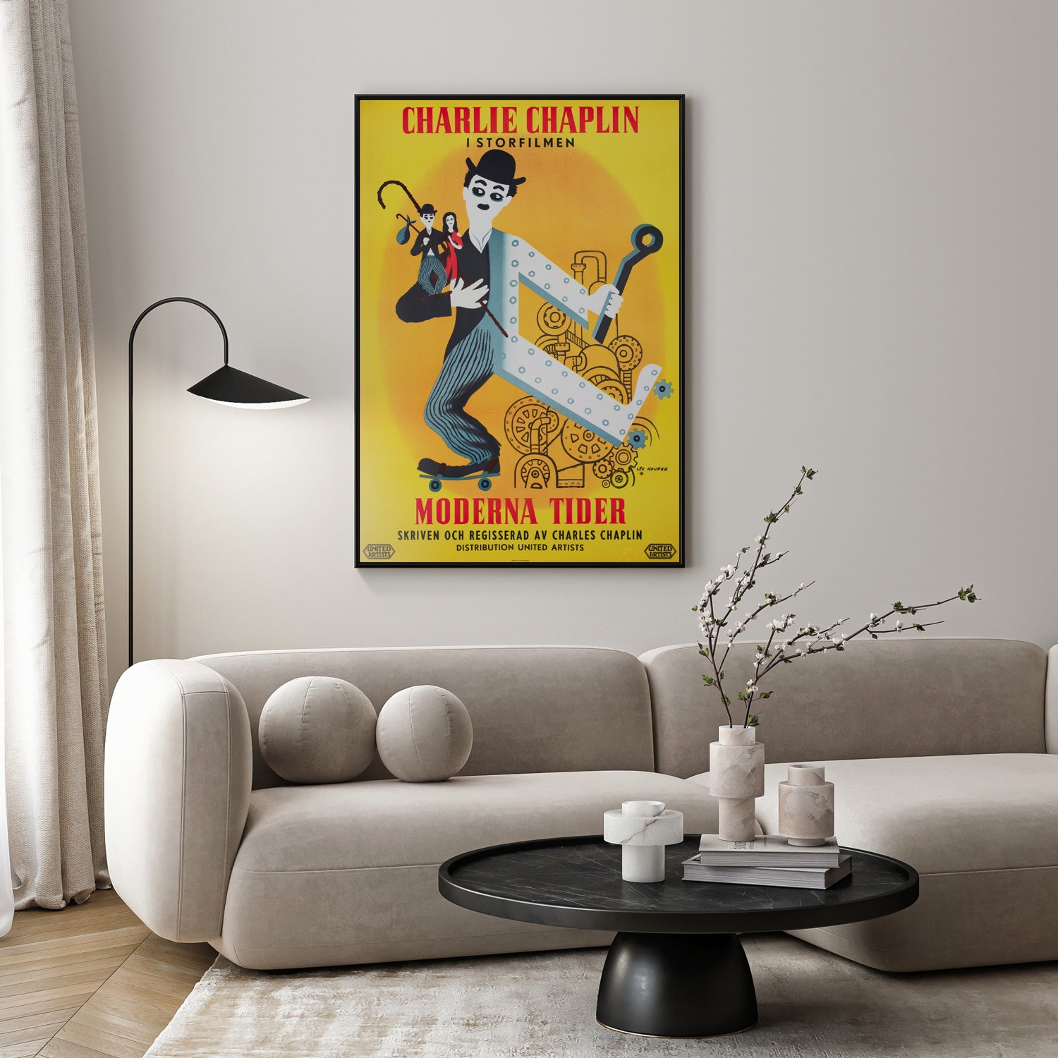 Modern Times R1954 Swedish Film Poster Léo Kouper