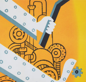 Modern Times R1954 Swedish Film Poster Léo Kouper - detail