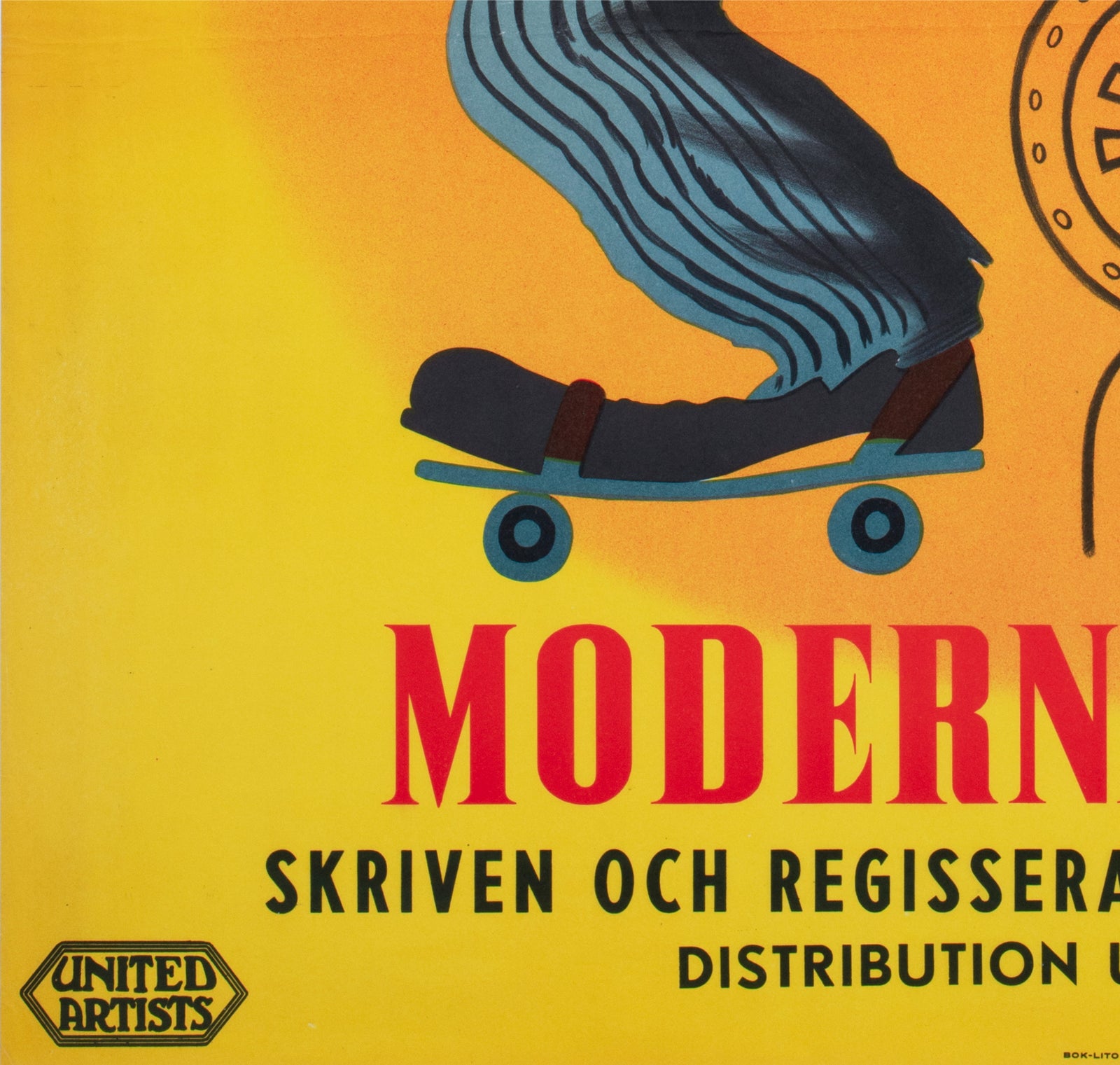 Modern Times R1954 Swedish Film Poster Léo Kouper - detail