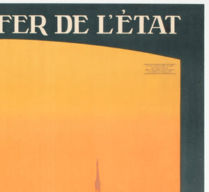 Mont Saint Michel c1920 French Travel Advertising Poster Constant Duval - detail