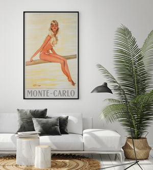 Monte Carlo c1950s Travel Advertising Poster, Jean Gabriel Domergue