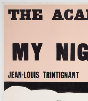 My Night With Maud 1971 Academy Cinema UK Quad Film Poster, Strausfeld - detail