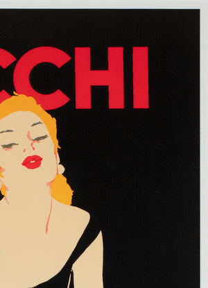 Necchi 1980s Italian Sewing Machine Advertising Poster, Jeanne Grignani - detail