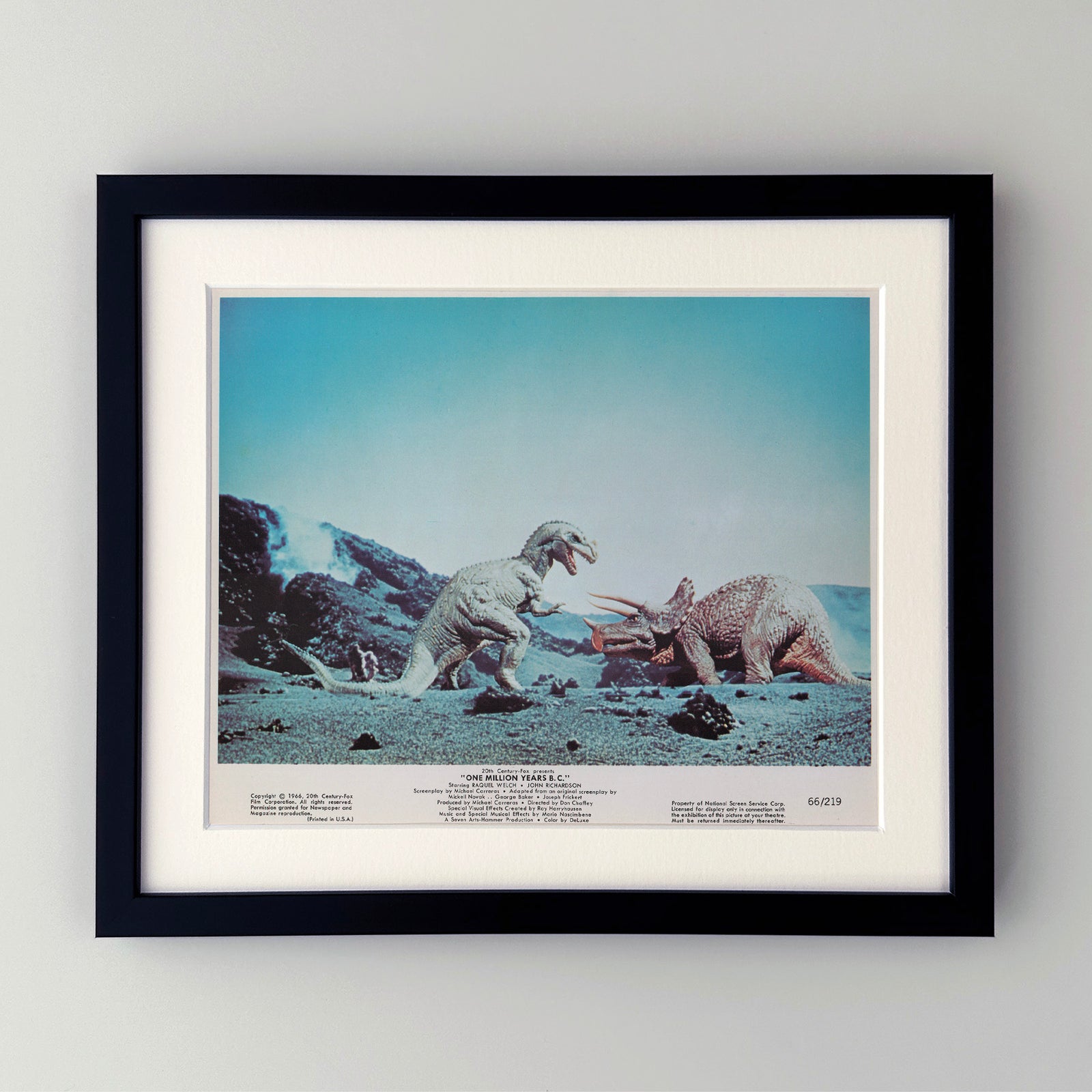 One Million Years BC 1966 Film Movie Lobby Card Framed