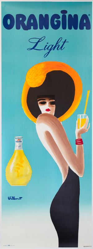 Orangina Light 1988 French Beverage Advertising Poster Bernard Villemot