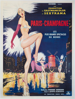Paris Champagne 1964 French Grande Film Poster Sinclare