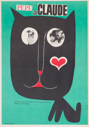 Le Vieil Homme et l'Enfant (Pepe & Claude) 1968 Czech A3 Film Movie Poster Karel Vaca