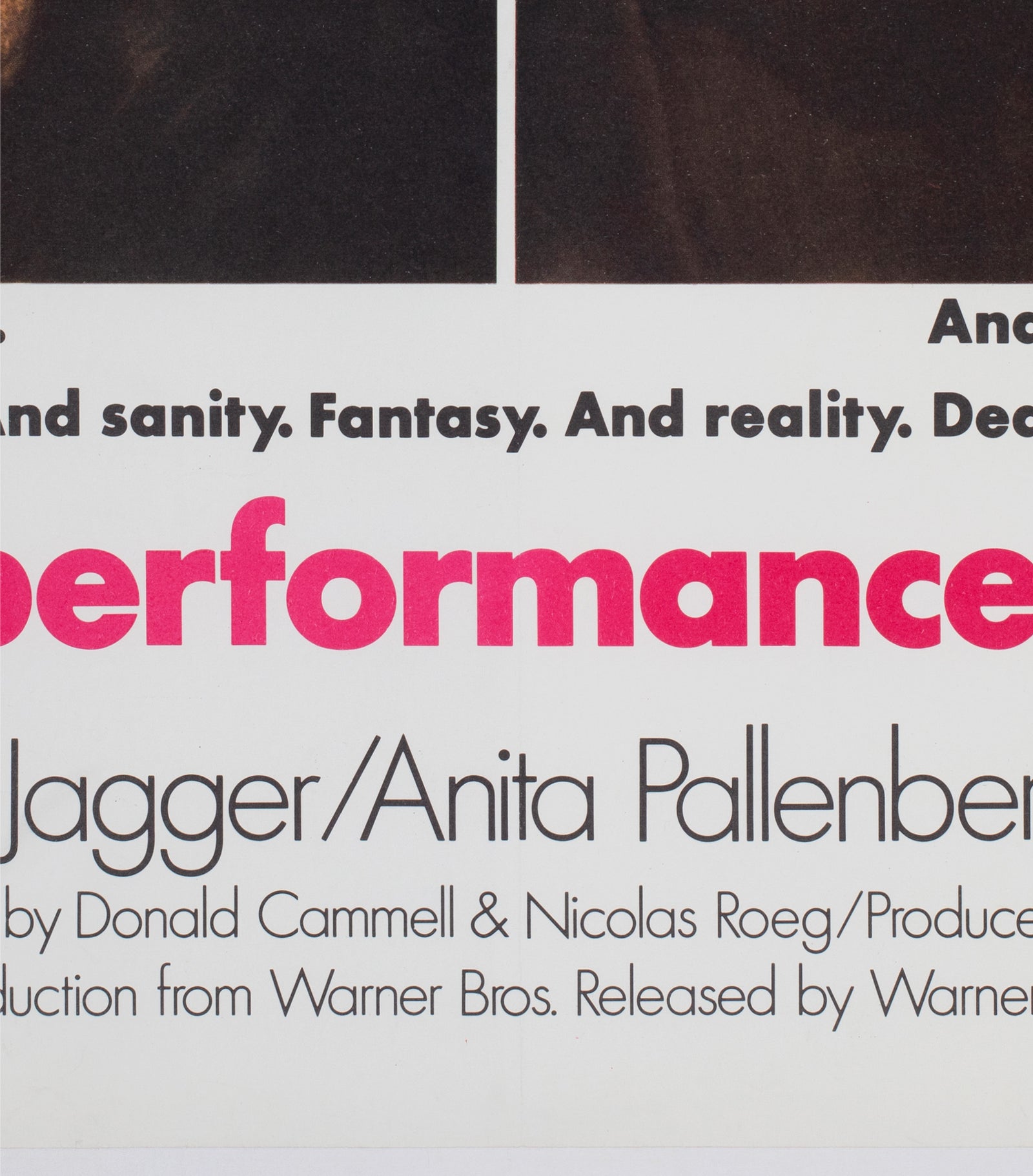 Performance 1970 UK Quad Film Movie Poster - detail