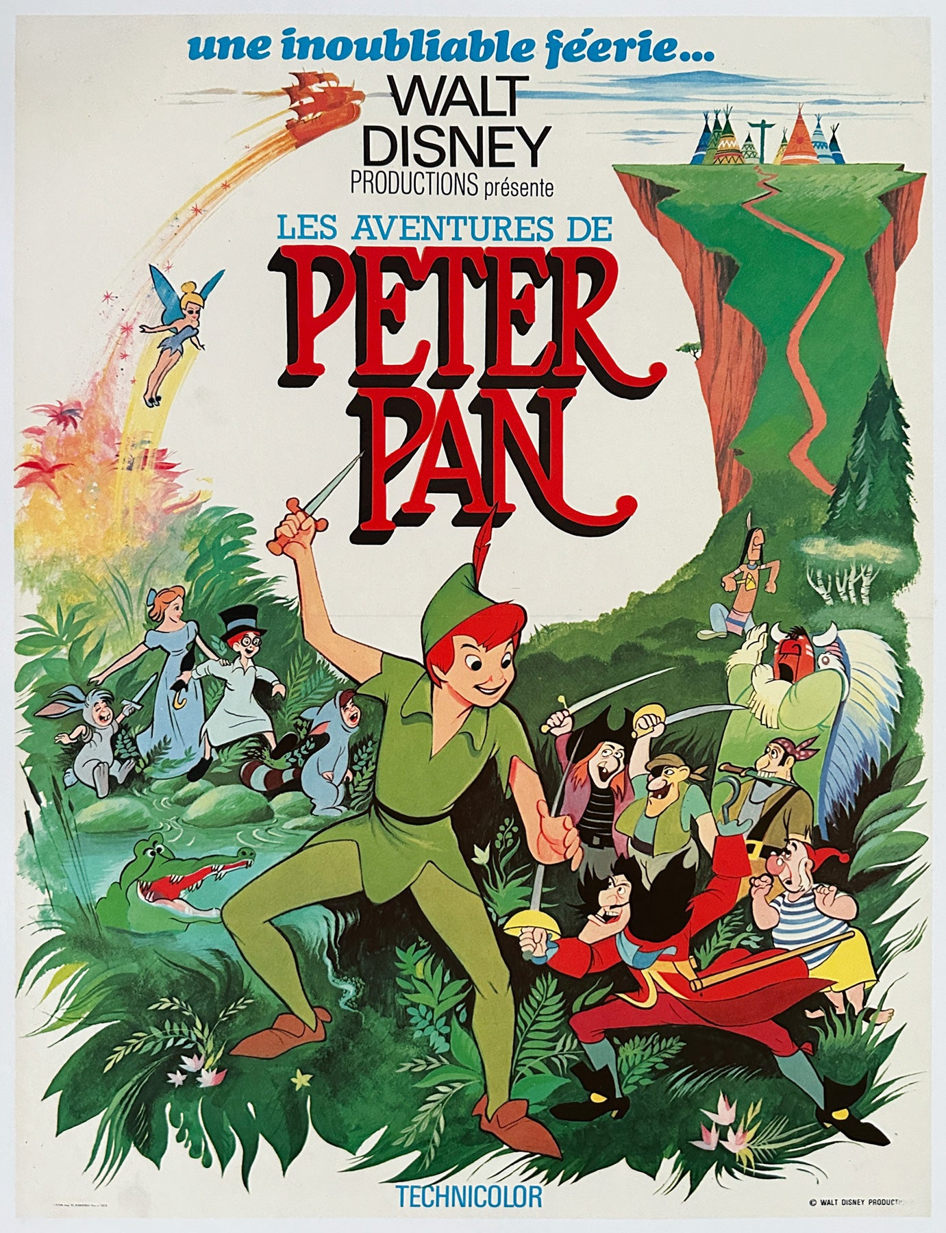 Peter Pan 1970s French Petite Film Poster