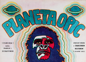 Planet of the Apes 1970 Czech A3 Film Poster, Vratislav Hlavaty