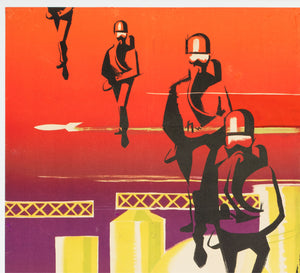 Quatermass II: Enemy from Space 1958 French Grande Film Movie Poster, Clement Hurel - detail