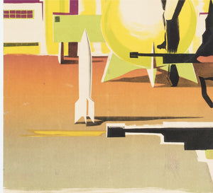 Quatermass II: Enemy from Space 1958 French Grande Film Movie Poster, Clement Hurel - detail