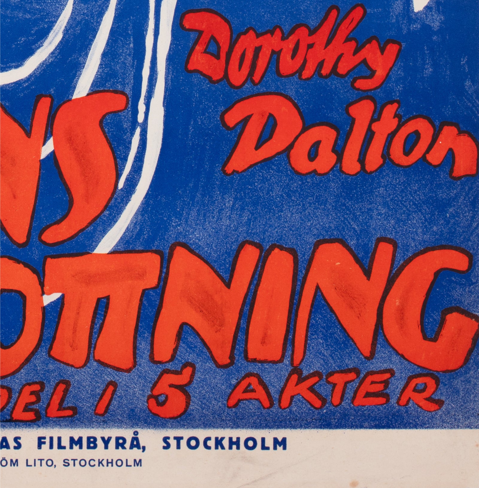 Queen of the Night c1920s Swedish Film Poster Rolf Bethge - detail