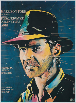 Raiders of the Lost Ark 1983 Polish Film Movie Poster, Miroslaw Lakomski