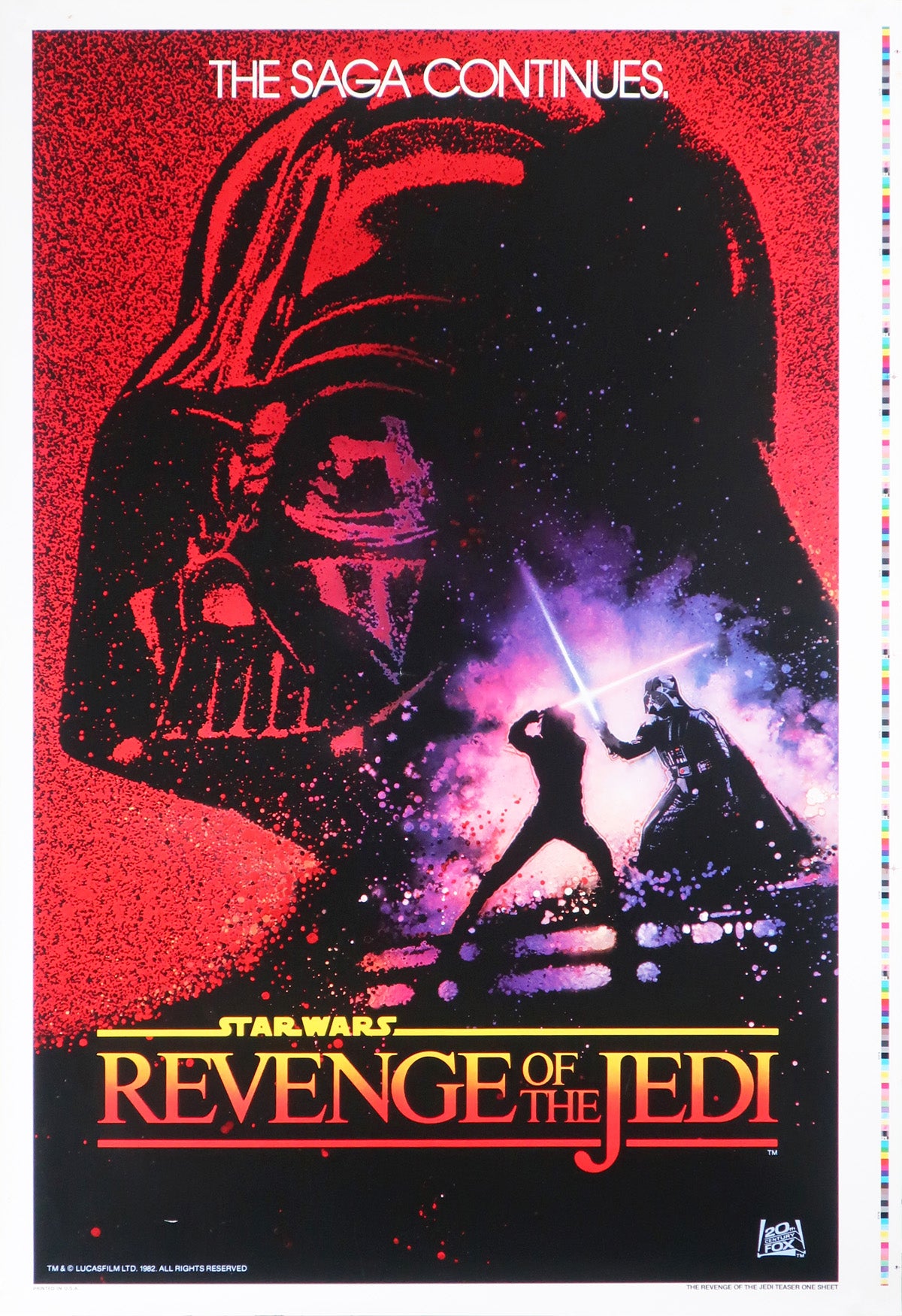 Revenge of the Jedi 1983 US Advance Undated Printers Proof Drew Struzan