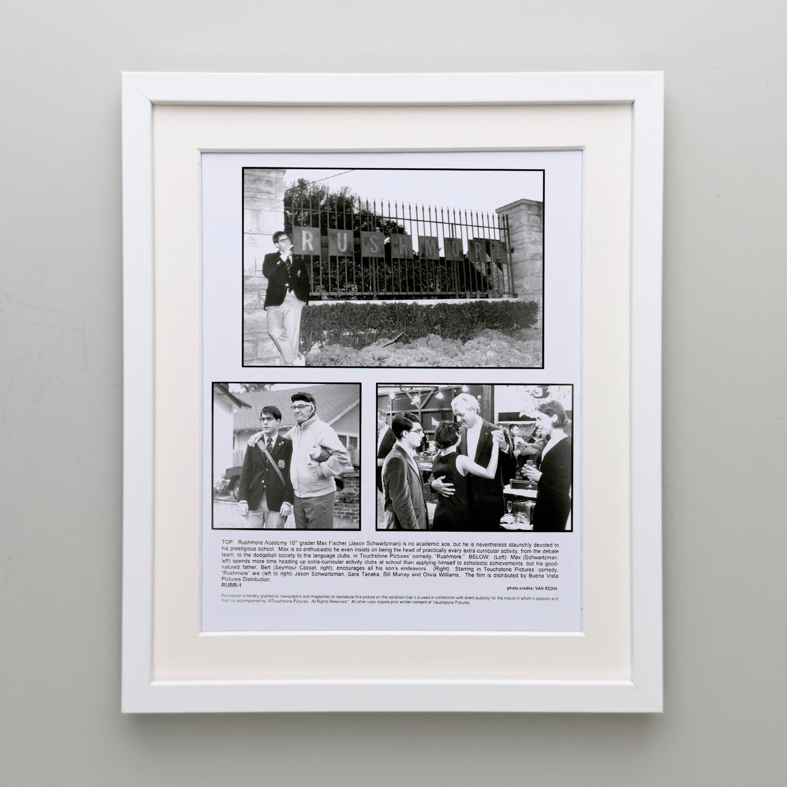 Rushmore 1998 Film Movie Press Publicity Still Framed