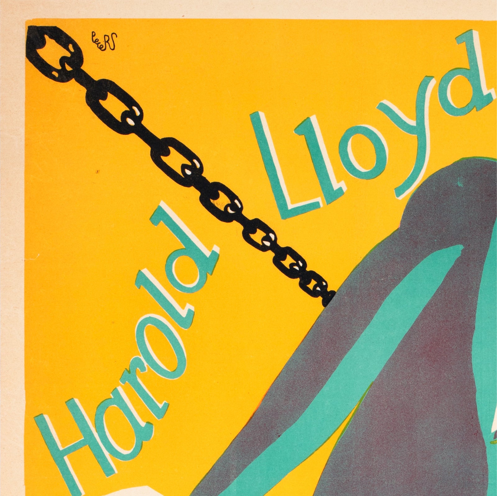 Safety Last 1924 Swedish Film Poster Curt Peters - detail