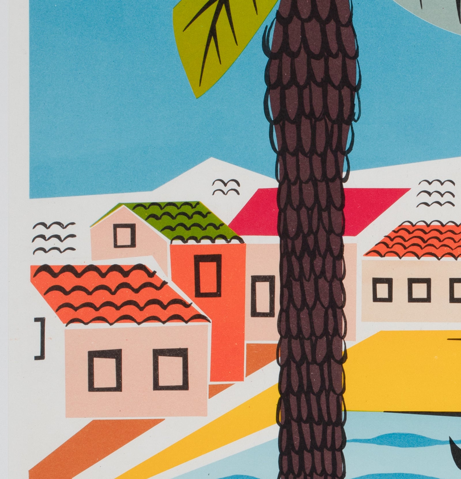 Sainte Maxime Cote d'Azur 1960s French Travel Poster, Bernard Thonus - details