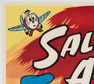 Saludos Amigos c1950 French Moyenne Film Poster - detail