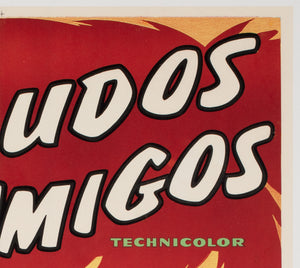 Saludos Amigos c1950 French Moyenne Film Poster - detail