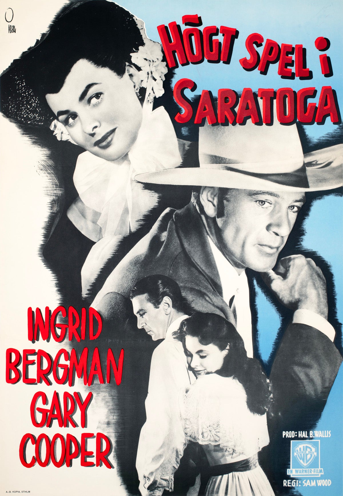 Saratoga Trunk 1946 Swedish Film Poster Gösta Åberg