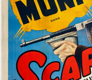 Scarface R1940s French Grande Film Movie Poster - detail