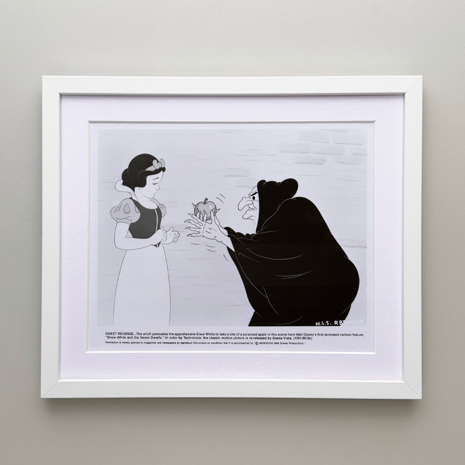 Snow White and the Seven Dwarfs 1937 Film Movie Press Publicity Still Framed
