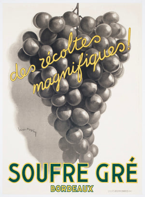 Soufre Gre Bordeaux 1933 French Wine Advertising Poster Leon Dupin